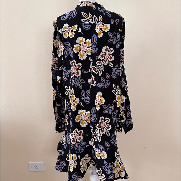 TORY BURCH Floral Jane Black Hopewell Bohemian Shirtdress - Picture 7 of 10